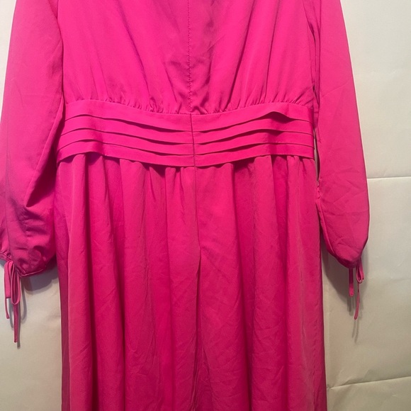 ELIZA J, Vibrant Pink dress with Ruffle Sleeve - Picture 5 of 11